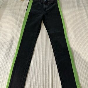 Rag & Bone Black/Lime Mazie Jean SIZE 26 NWT